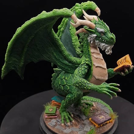 Adult Green Dragon, painted miniature